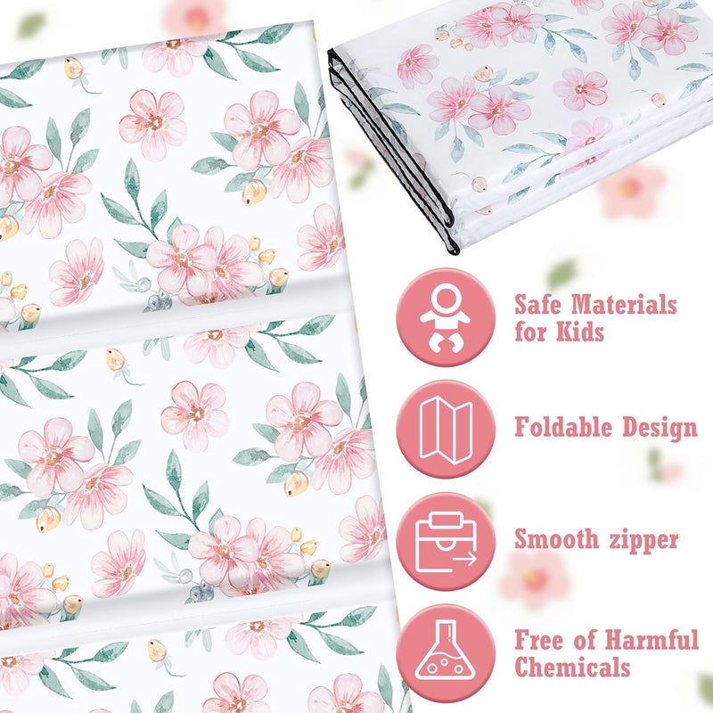 Shellwei Vinyl Nap Mat for Kids Preschool Daycare 52 x 20 x 1'' Kids Sleeping Folding Rest Mat for Toddler Boys Girls Baby Classroom Home Travel(Flower) - Image 3